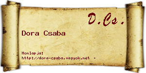 Dora Csaba névjegykártya